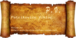 Petrikovics Viktor névjegykártya